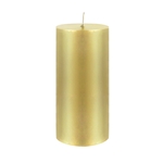 3" x 6" Unscented Round Pillar Candle - Gold