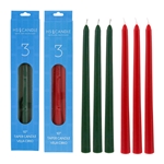6 pcs 10" Unscented Taper Candle - Xmas
