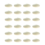 24 pcs 3" Unscented Floating Disc Candle in Bulk - Ivory