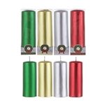 4 pcs 2" x 5" Unscented Metallic Pillar Candle in Clear Box - Asst
