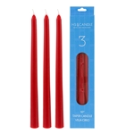 3 pcs 10" Unscented Taper Candle - Red