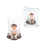 Baby Toddler Preaching Poly Resin Candle Set in Gift Box - Pink