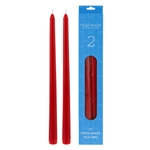 2 pcs 12" Unscented Taper Candle - Red