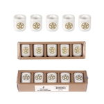 Mega Candles - Pentacle in Gold Chime Candle Holder - White