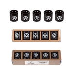 Mega Candles - 5 pcs Ceramic 1/2" Pentacle in White Chime Candle Holder - Black