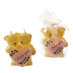 Pair of Bears Holding Heart Candle