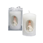 Mega Candles - 2" x 4" Sweet 16 Lady Poly Resin Pillar Candle in Clear Box - White