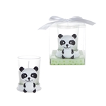 Baby Panda Poly Resin Candle Set in Gift Box - White
