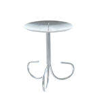 Mega Candles - Pillar / Round Metal Candle Holder - Matte Silver