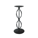 Mega Candles - Pillar / Round Metal Candle Holder - Matte Black