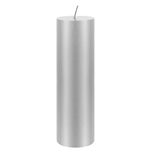 2" x 6" Unscented Round Pillar Candle - Silver