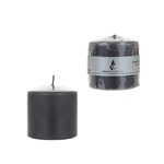 3" x 3" Unscented Domed Top Press Pillar Candle in Shrink Wrap - Dark Gray