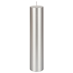 2" x 9" Unscented Round Pillar Candle - Silver