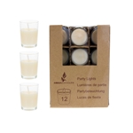 12 pcs Unscented Mini Glass Container Candle in Box - Ivory