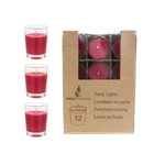 12 pcs Unscented Mini Glass Container Candle in Box - Red