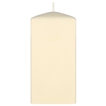 3" x 6" Unscented Dome Top Square Pillar Candle - Ivory