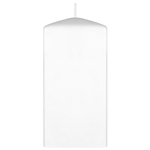 3" x 6" Unscented Dome Top Square Pillar Candle - White