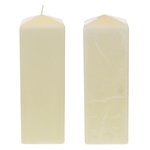 3" x 9" Unscented Dome Top Square Pillar Candle - Ivory