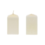 Mega Candles - 2" x 3" Unscented Dome Top Square Pillar Candle - Ivory