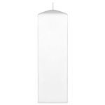 2" x 6" Unscented Dome Top Square Pillar Candle - White