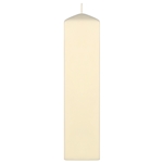 2" x 9" Unscented Dome Top Square Pillar Candle - Ivory