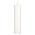 2" x 9" Unscented Round Bell Top Pillar Candle - White