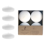 4 pcs 3" Unscented Floating Disc Candle - White