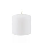 3" x 3" Unscented Round Glazed Pillar Candle - White