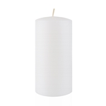 3" x 6" Unscented Round Glazed Pillar Candle - White