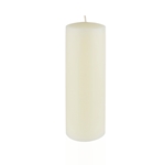 Azure Candles - 3" x 9" Unscented Round Glazed Pillar Candle - Ivory