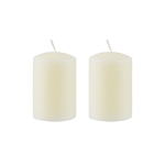Azure Candles - 2" x 3" Unscented Round Glazed Pillar Candle - Ivory