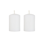 Azure Candles - 2" x 3" Unscented Round Glazed Pillar Candle - White
