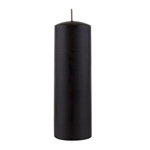 2" x 6" Unscented Round Glazed Pillar Candle - Black