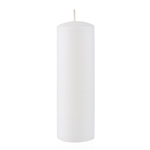 2" x 6" Unscented Round Glazed Pillar Candle - White