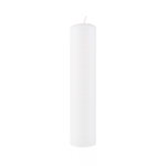 2" x 9" Unscented Round Glazed Pillar Candle - White