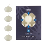 Azure Candles - 12 pcs 1.5" Unscented Glazed Floating Disc Candle - Ivory