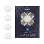 12 pcs 1.5" Unscented Glazed Floating Disc Candle - White