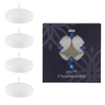 Azure Candles - 4 pcs 3" Unscented Glazed Floating Disc Candle - White