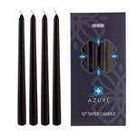 Azure Candles - 12 pcs 10" Unscented Glazed Taper Candle - Black