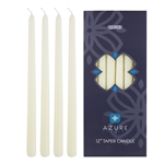 12 pcs 12" Unscented Glazed Taper Candle - Ivory