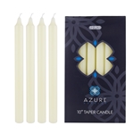Azure Candles - 12 pcs 10" Unscented Glazed Straight Taper Candle - Ivory