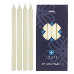 Azure Candles - 12 pcs 12" Unscented Glazed Straight Taper Candle - White