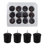 Azure Candles - 12 pcs 10 Hours Unscented Glazed Votive Candle in PVC Tray - Black