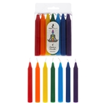 Mega Candles - 14 pcs 4" Unscented Chakra Straight Taper Candle - Asst