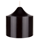 Mega Candles - 3" x 3" Unscented Round Bell Top Pillar Candle - Black