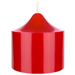 3" x 3" Unscented Round Bell Top Pillar Candle - Red