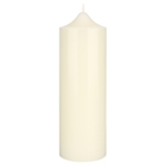 3" x 9" Unscented Round Bell Top Pillar Candle - Ivory