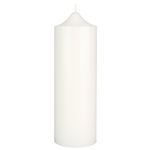 3" x 9" Unscented Round Dome Top Pillar Candle - White