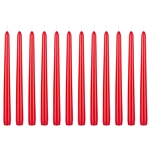 12 pcs 10" Unscented Taper Candle in White Box - Red
