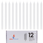 12 pcs 12" Unscented Straight Taper Candle in White Box - White